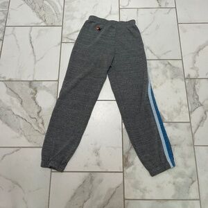Aviator Nation Kids 5 Stripe Sweatpants Blue and Grey Size 8